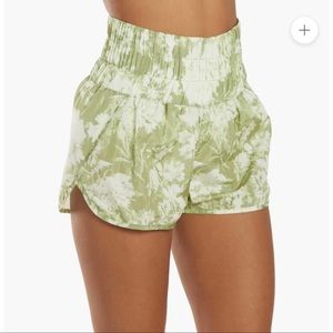NWT Free People The Way Home Printed Running Shorts High-rise Green S